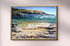 raw wood framed rocky shore original painting wall art print